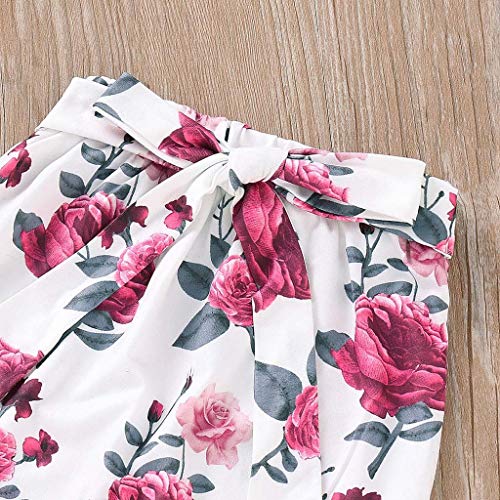 3 Piece Newborn Infant Kid Baby Girl Floral Clothes Jumpsuit Romper Bodysuit Tops Pants Headbands Outfit - Thumbnail 3