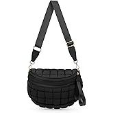 Duyijiff Puffer Crossbody Bum Bag Quilted Cherecked Cross Body Bumbags for Women Oversized Fanny Pack for Daily Use