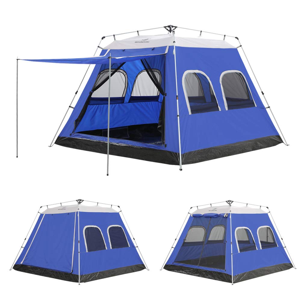 Homeya Camping Tent 4 6 Person 6 Screen Window Instant Cabin Tent