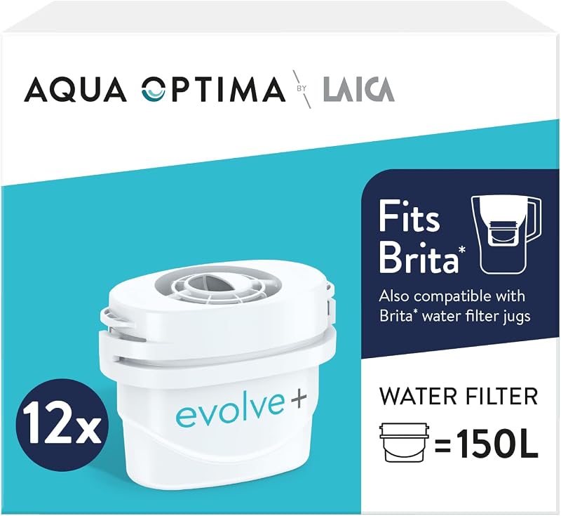 Aqua Optima Evolve+ 12 Pack Water Filter Cartridges Multi-fit