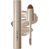 JUDYDOLL Liquid Contour & Highlighter，Face Sculpting Liquid Highlighter & Contour With Brush, Anti-Smudge & Brightening, Long-Lasting (02 Warm Cocoa Brown)