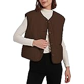 Lingjiazi Women's Fall Quilted Puffer Vest Sleeveless Winter Reversible Sherpa Fleece Jacket Outwear with Pockets