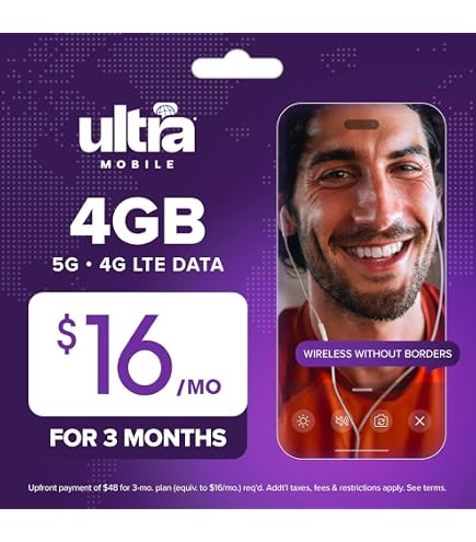 Amazon.com: Ultra Mobile 12GB Prepaid SIM Kit, 1-Month Plan on the