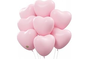 AFTERLOON® Biodegradable Balloons 24 pcs Baby Pink 12 Inch Heart Shaped, Thickened Extra Strong Latex Helium Float, Proposal 