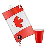 Canadian Flag Adult Party Flask: 2 liter Flasks Make the Perfect Drink Dispenser for Your Canada Day Party Supplies, Summer Beach or Pool Party,Hockey, Soccer,or Baseball Parties,Funny Gifts, and More