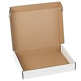 12"x9"x2" Shipping Boxes Set of 1, White Corrugated