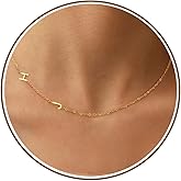 DONYUDE Initial Necklaces for Women，Name Necklace Gold Sideways Dainty Initial Necklaces for Women 2 Initials Adjustable Gold Choker Necklace for GLfriend Friend Gifts for Adults Jewelry