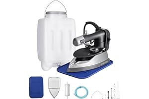 VEVOR Gravity Feed Steam Iron, 1000W Gravity Feed Iron with 3.5 L Large Capacity Tank, Demineralizer Cartridges, Non-Stick Ir