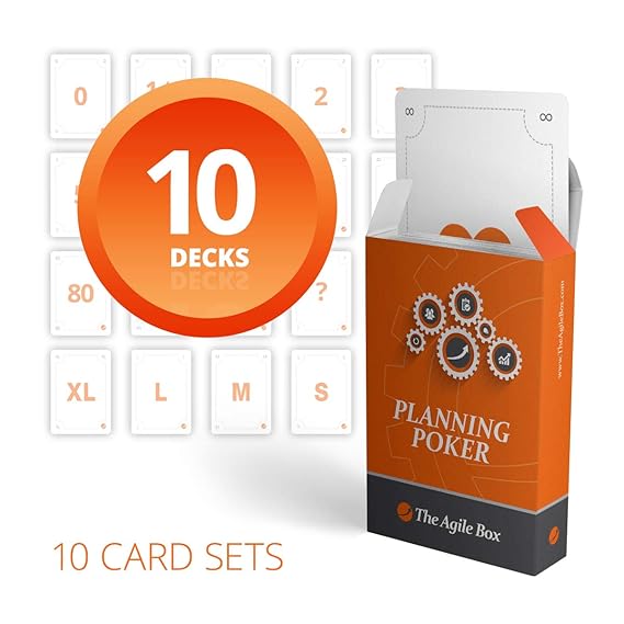 Set of Planning Poker Cards for 10 Players Individual Decks, Story