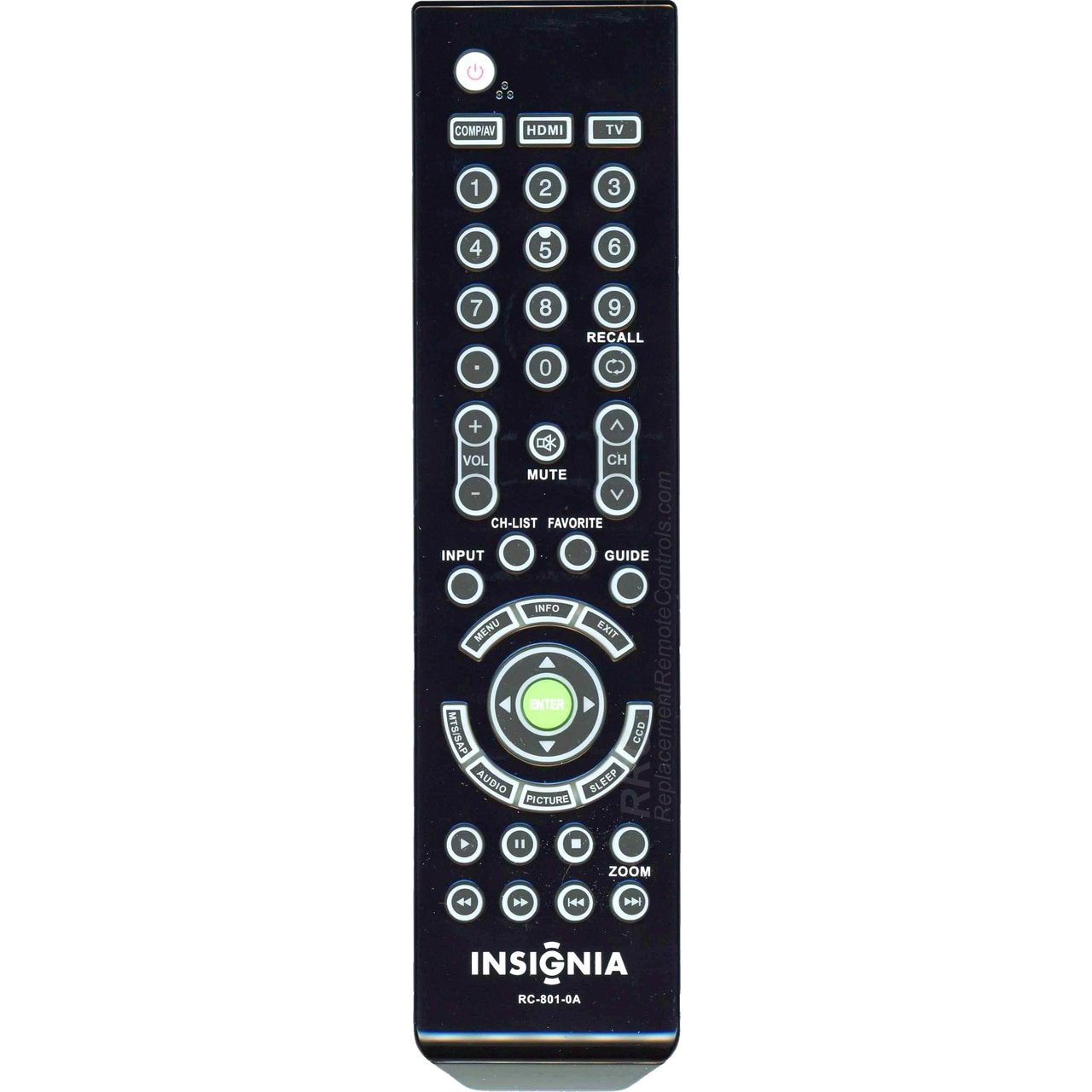 Amazon.com: Original Insignia RC-801-0A LCD TV Remote Control for Models NS-19E450A11,  NS-22E450A11, NS-22E455C11, NS-19E450WA, NS-19E450WA11: Home Audio & ...