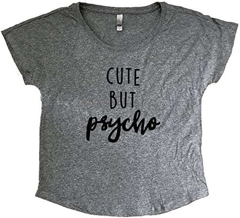 The Bold Banana Women's Cute But Psycho Dolman Style T-Shirt - M - Heather Grey