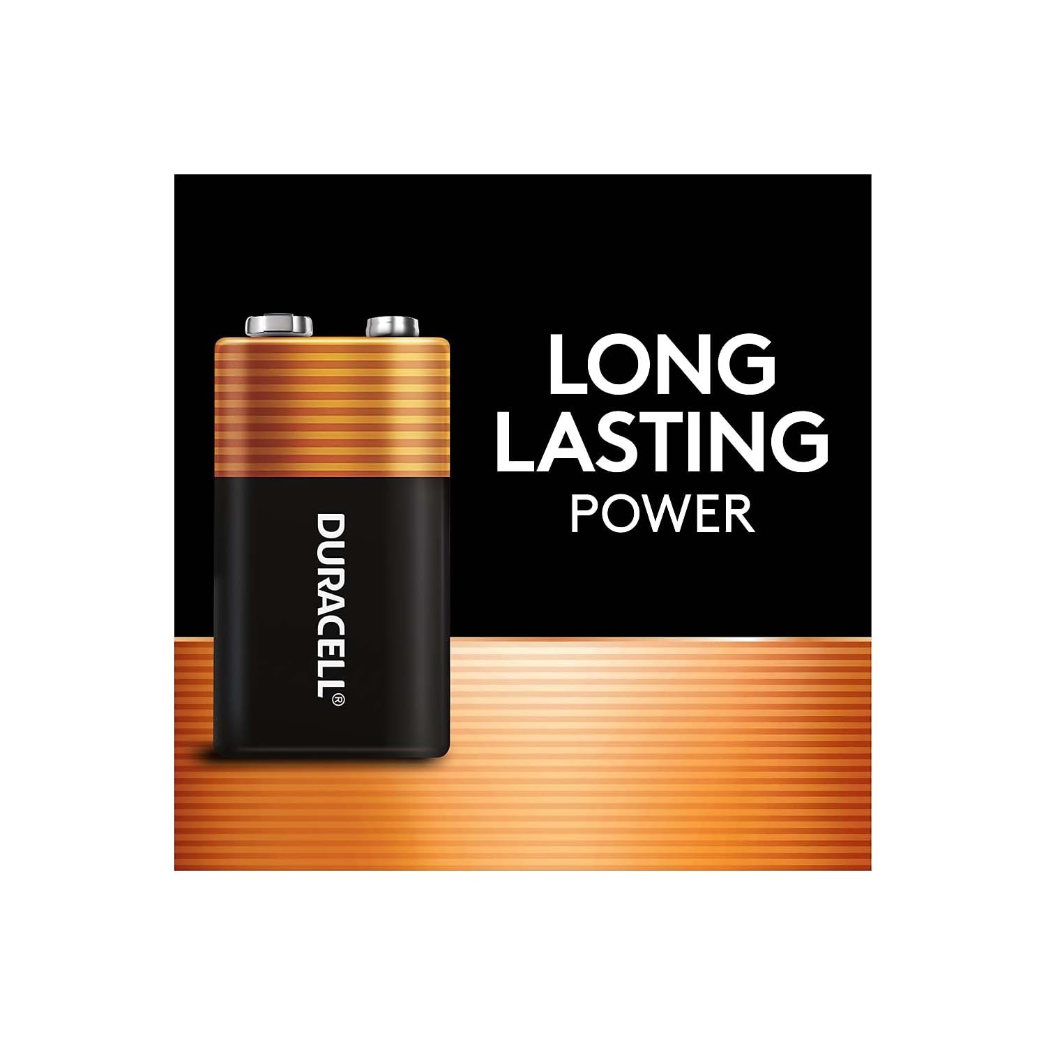 Duracell Coppertop 9V Battery, 2 Count Pack, 9-Volt Battery with Long-lasting Power, All-Purpose Alkaline 9V Battery for Household and Office Devices