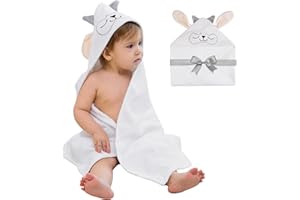 Viviland Hooded Baby Towels, Soft 100% Cotton Baby Bath Towels with Hood, Extra Thick and Absorbent, Essential for Newborns, 