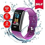 READ Sport Fitness Activity Tracker R18 Smart Watch Heart Rate Blood Pressure Sleep Monitor Watch Waterproof Call Message and SNS Sedentary Remind Watch for Android iOS (Purple)