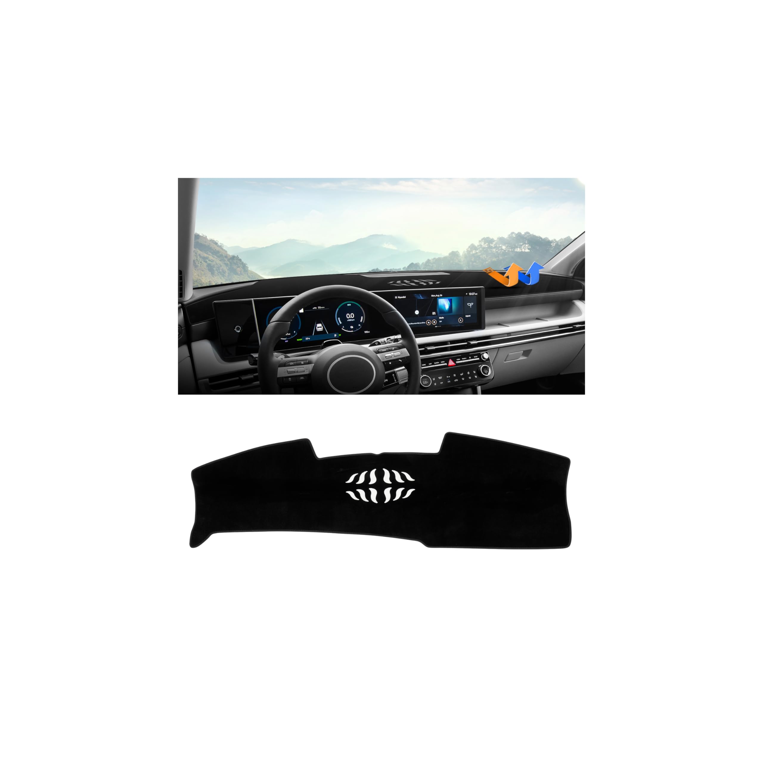 Photo 1 of Autorder Dashboard Cover Mat for Hyundai Tucson 2025 2026 Accessories Dash Cover Upgrade Velvet Dash Mat Sunshade Glare UV Rays Protector