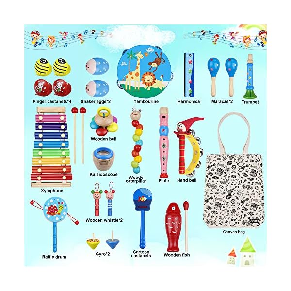 Anpro-27pcs-Musical-Instruments-for-Toddlers-Wooden-Percussion-Instruments-Toy-Set-with-Canvas-Bag-Best-Gift-for-Children-Over-3-Years-Old Anpro 27pcs Musical Instruments for Toddlers, Wooden Percussion Instruments Toy Set with Canvas Bag, Best Gift for…