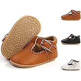 Meckior Infant Baby Girls Soft Sole Bowknot Princess Wedding Dress Mary Jane Flats Prewalker Newborn Light Baby Sneaker Shoes