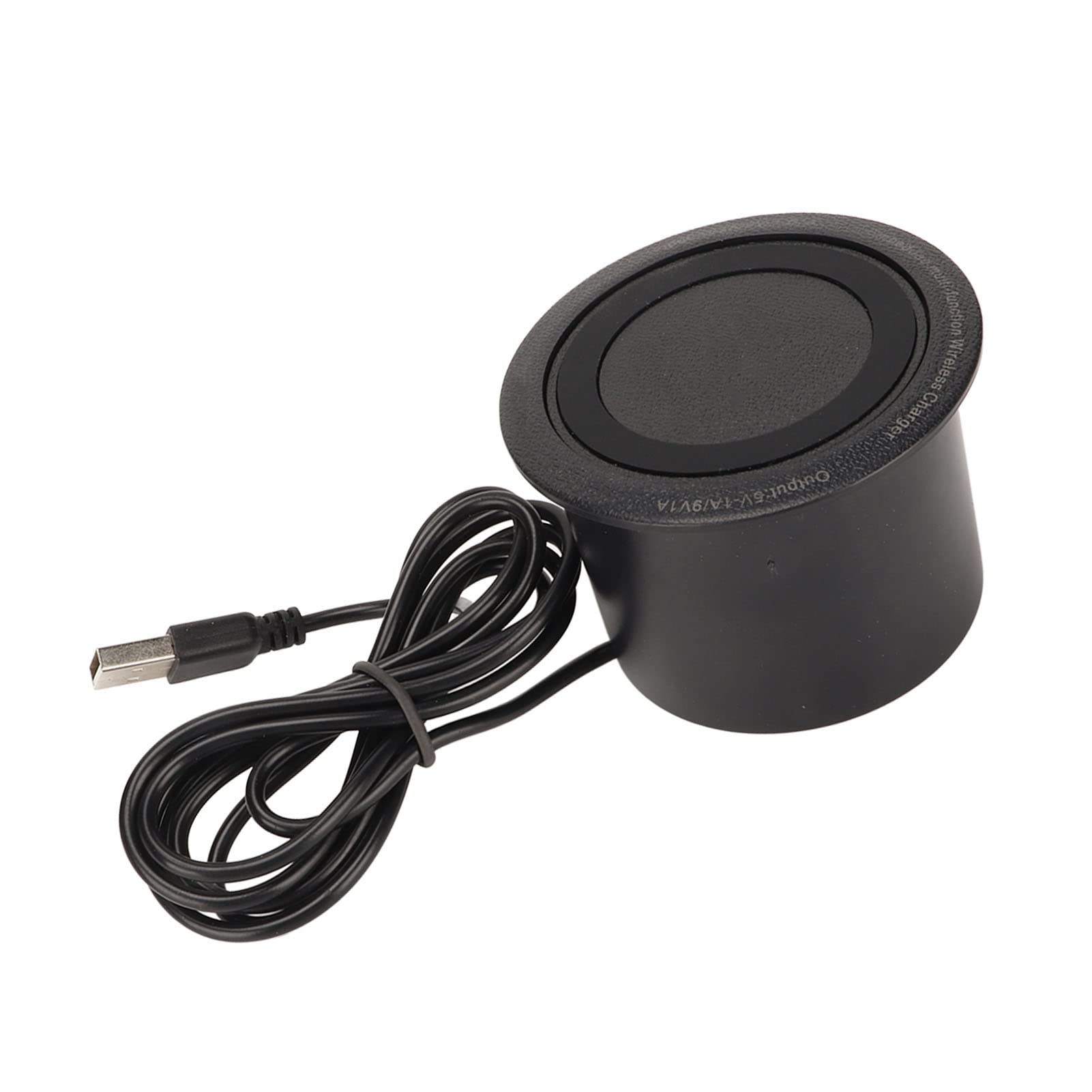 Desk Wireless Charger, Desktop Embedded Wireless Charging Pad, Over Temperature Protection, Plug and Play, Wireless Charger Station for Cafes, Bars, Airports, Desks