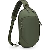 Froombex Small Sling Bag with RFID Blocking, Mini Fanny Pack for Women Men, Convertible Crossbody Anti Theft Chest Bag for Travel Hiking Running, Dark Green