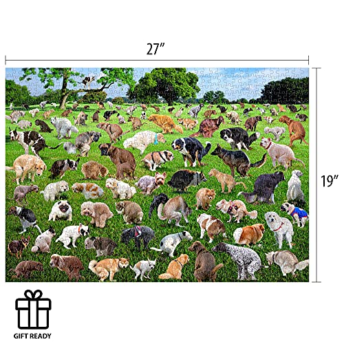 The Original 1000 Piece Puzzle, 101 Pooping Puppies, Dogs Pooping Puzzle, Perfect White Elephant