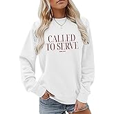 Zoemghc Christian Sweatshirts for Women Faith Jesus Called To Serve Graphic Sweatshirt God Religious Hoodie Pullover Tops
