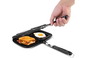 Sandwich Double Sided Frying Pan,Multifunctional Breakfast Pot Nonstick Frying Pan Skillet Grilled Cheese Maker Nonstick Sand