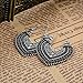 Mrsrui Women Vintage Bohemian Flower Carved Circle Heart Hoop Earring Ancient Silver Plated