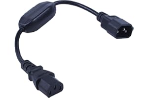 UtopixHub Special PDU UPS Power Cord Cable, IEC 320 C14 to C13 with On/Off Switch 30cm Black