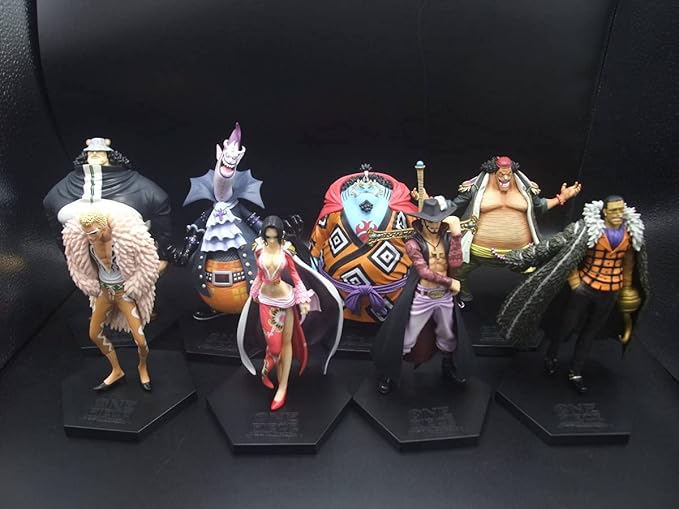 Amazon フルコンプ 全8種 ワンピース Dx王下七武海フィギュア ドフラミンゴ ジンベエ モリア クロコダイル 黒ひげ ミホーク くま ハンコック フィギュア ドール 通販