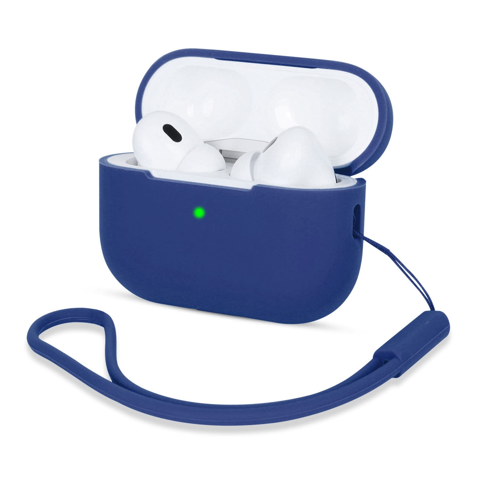 AOTUAO Compatible with AirPods Pro 2 Case Cover, Shock-Resistant Protective Silicone Case Cover for AirPods Pro 2nd Generation 2022 with Silicone Lanyard, Front LED Visible, Royal Blue — image 1