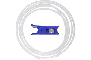 Translucent Ultra-Smooth PTFE Teflon Tubing 5m with Tube Cutter, Low Friction PTFE Tube for Bambu Lab A1/A1 mini/P1P/P1S/X1C,