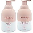 Babyology - 100% Edible Ingredients - All Natural Baby Wash and Shampoo Rose + Organic Baby Lotion SET - 12 FL OZ Good for Sensitive Skin or Eczema - Non Toxic - Fragrance Free (Set of 2)