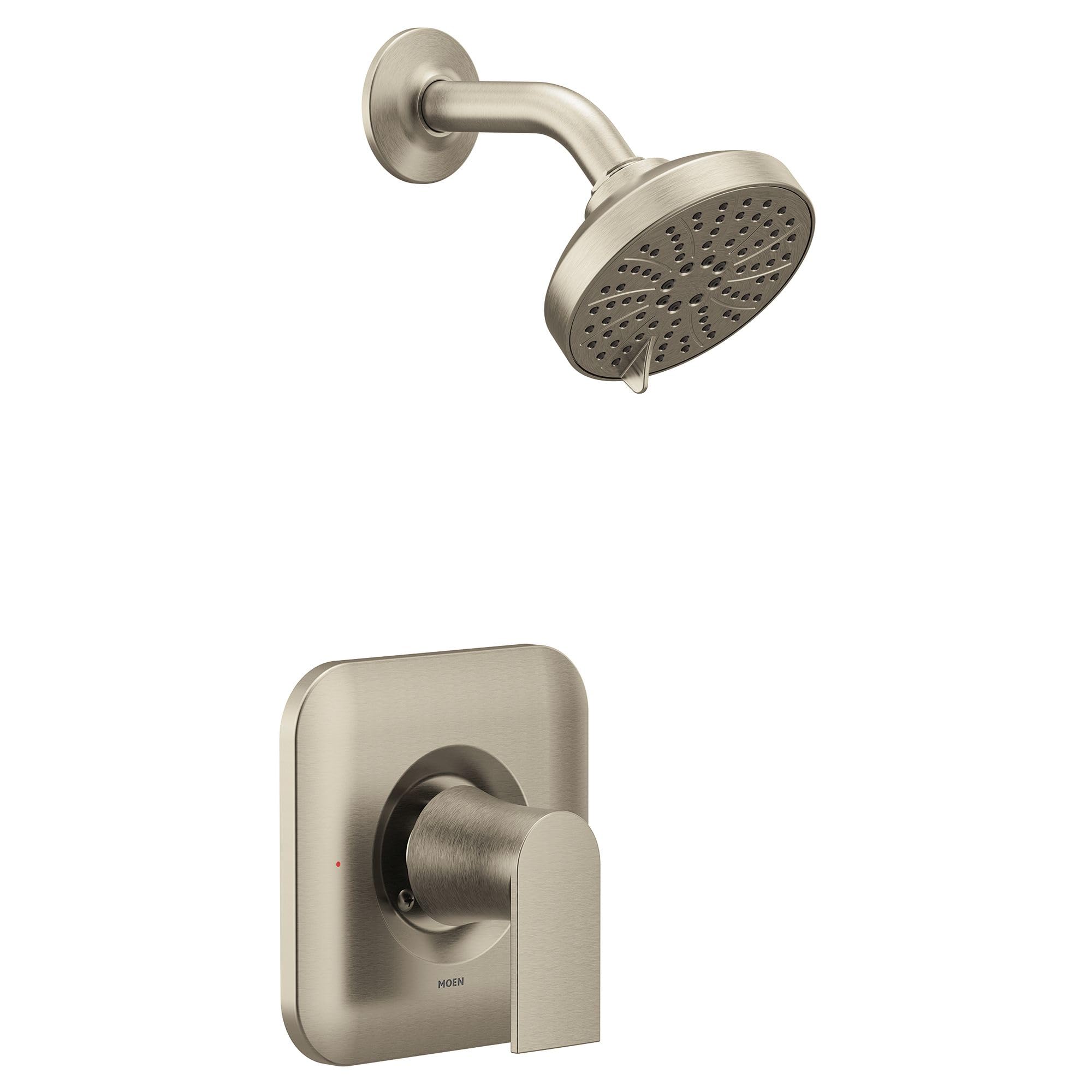 Moen Genta LX Brushed Nickel Pressure Balancing Eco-Performance Modern Shower Trim with Showerhead and Lever Handle, Posi-Temp Valve Required, T2472EPBN Image