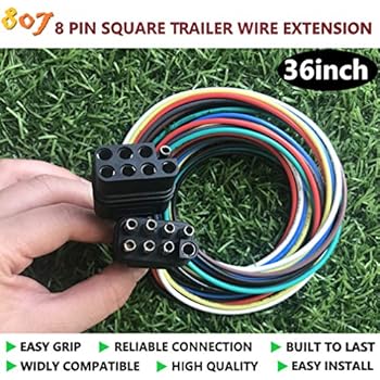 Amazon.com: 807 8 pin Trailer Connector,8 Way Square Trailer Connector