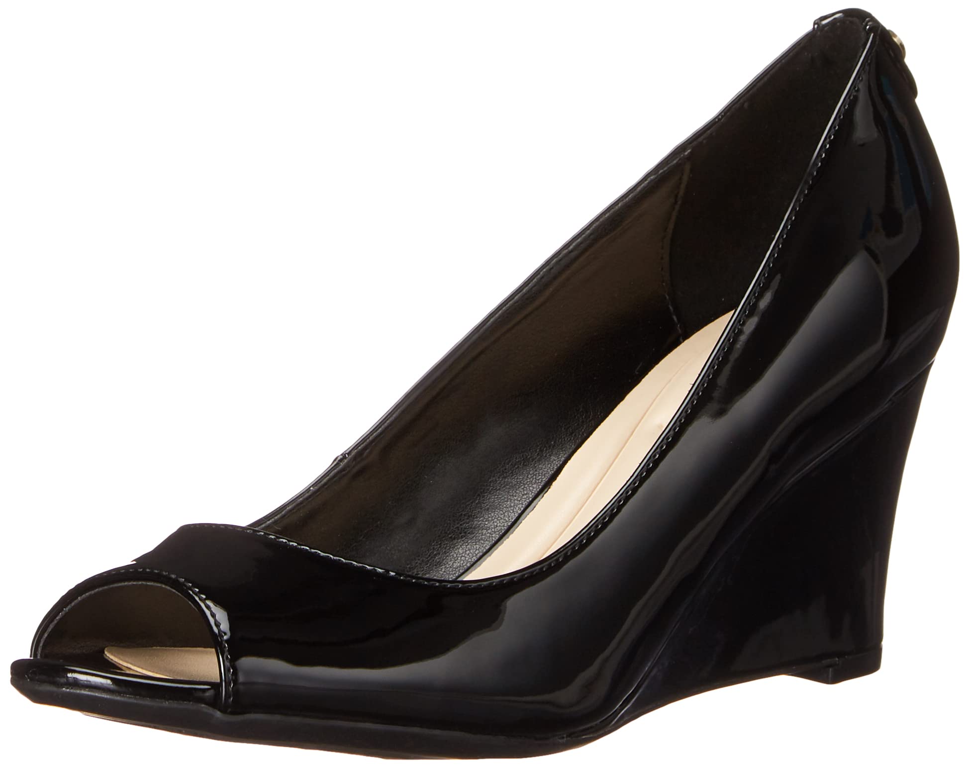 Nine West Women’s Cape9x98 Wedge Sandal, Black Patent, 9.5