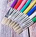 16 Piece Large Flat Tip Paint Brushes Hog Bristle Tempera and Artist Paint Brushes for Kids with Short Stubby Plastic Handle-Assorted Colors