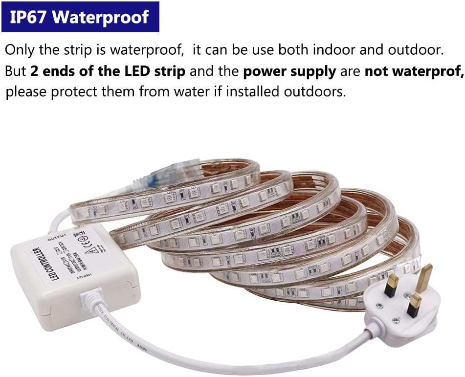 GQL 2m AC 220V RGB LED Strip Lights with Remote Controller - Image 4