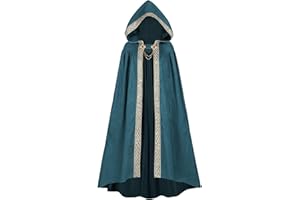 LTAKK Cloak with Hood Women Renaissance Hooded Medieval Cloak Witch Robe Viking Cape