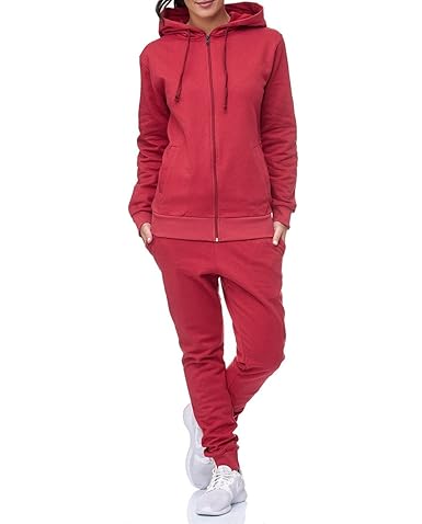 Uni Colour Damen Jogging Anzug Jacke Sport Hose Fitness Hoodie Hose Einfarbig