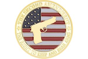 YVHUSK The Second Amendment Souvenir The Right to Keep and Bear Arms Gun Coin Cold Plated Challenge Coins for Collection