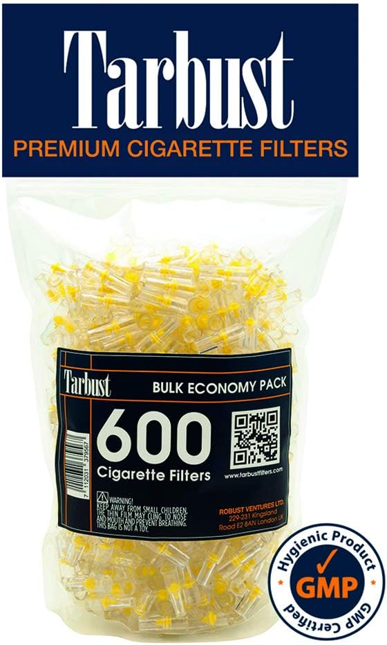 Tarbust Disposable Cigarette Filters, Bulk Economy Pack, 600 Per Pack