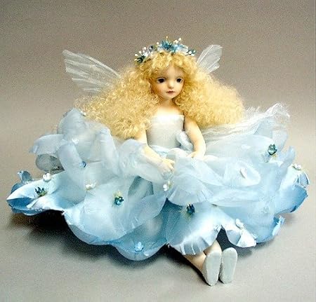 Amazon 若月まり子ビスクドール お花の妖精 エルフィンフローリー フローラ ブルー おもちゃ雑貨 おもちゃ