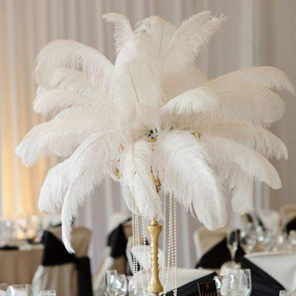10 Pcs Natural Ostrich Feathers, 18-20 inch rafts DIY Plume Feahter for Centerpieces Home Wedding Party Table Decoration
