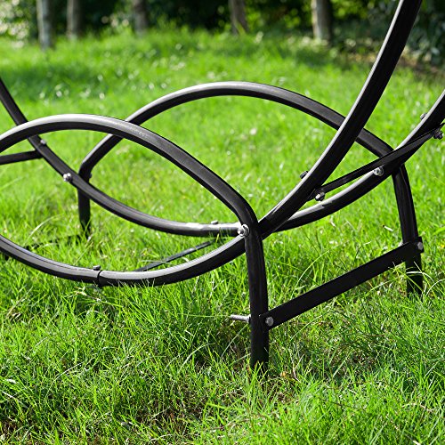 1910 Earth Worth | Firewood Curved Log Rack | 5 FT | Black - Thumbnail 6