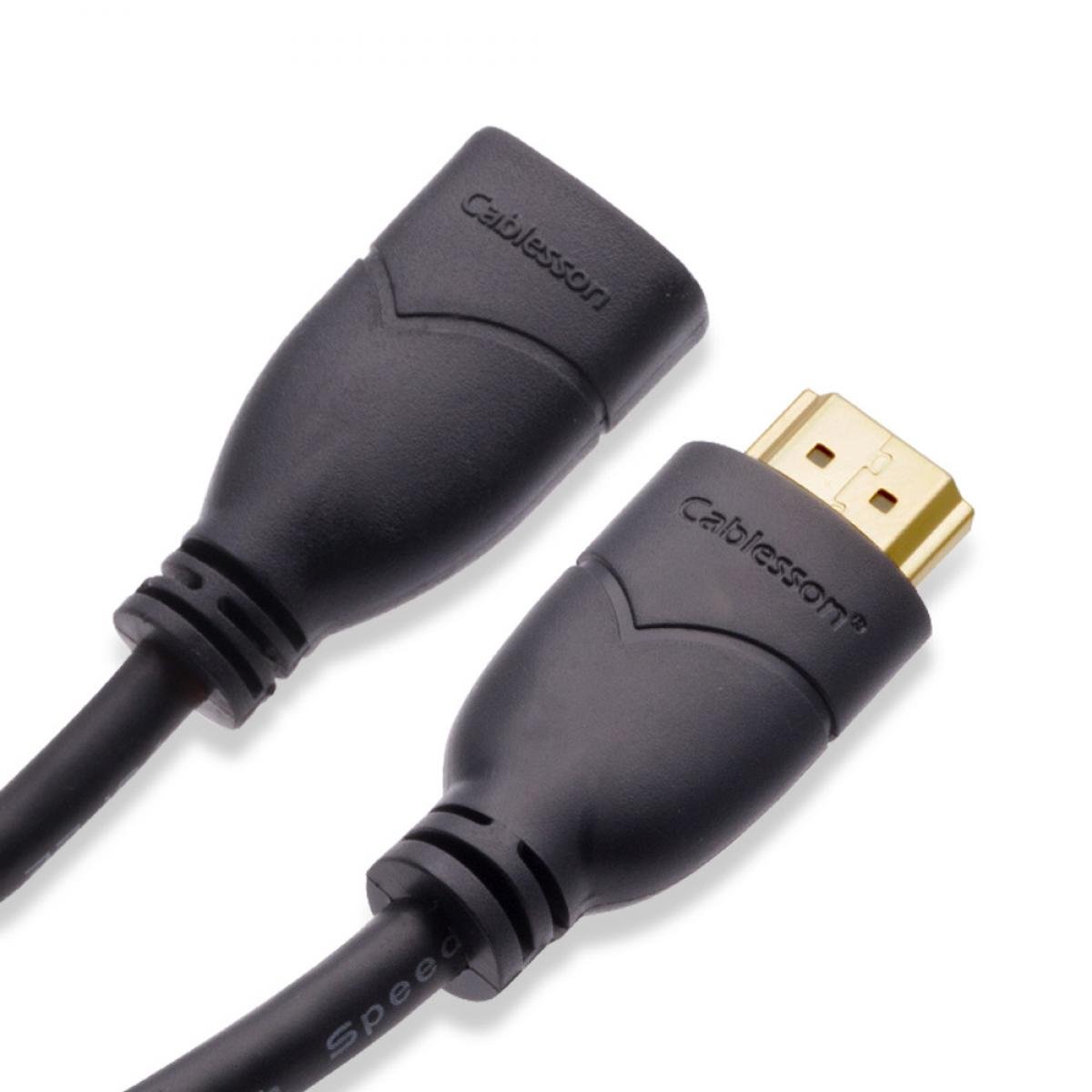 Cablesson Basic 5 ft / 2m High Speed HDMI Cable (HDMI Type A, v2.1/2.0b/2.0a/2.0/1.4) - 4K, 3D, ARC, Full HD, Ultra HD, 2160p, HDR for PS4, Xbox One, Wii, Sky Q For LCD, LED, UHD, 4k TVs - Black