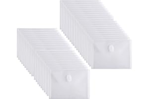 YESSART 5x7 Small Plastic Envelopes Hook Loop Closure Receipt Storage Holder 40 Pack
