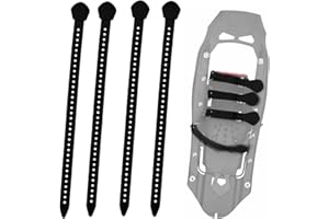 HCLSY 4 Pack 18 Inch Snowshoe Straps Replacement for MSR Classic Snowshoes Straps Kit, Adjustable Ski Boot Wraps Ties Compatible with Denali Evo Ascent Snowshoes, PosiLock Bindings