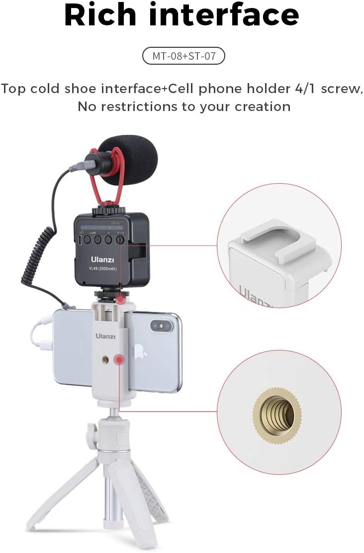 Phone Tripod Stand with Remote, Mini Selfie Tripod+Universal Phone Holder w Cold Shoe Portable Compact Camera Smartphone Handle Grip Compatible for iPhone Android Gopro DSLR Sony Canon: Camera & Photo