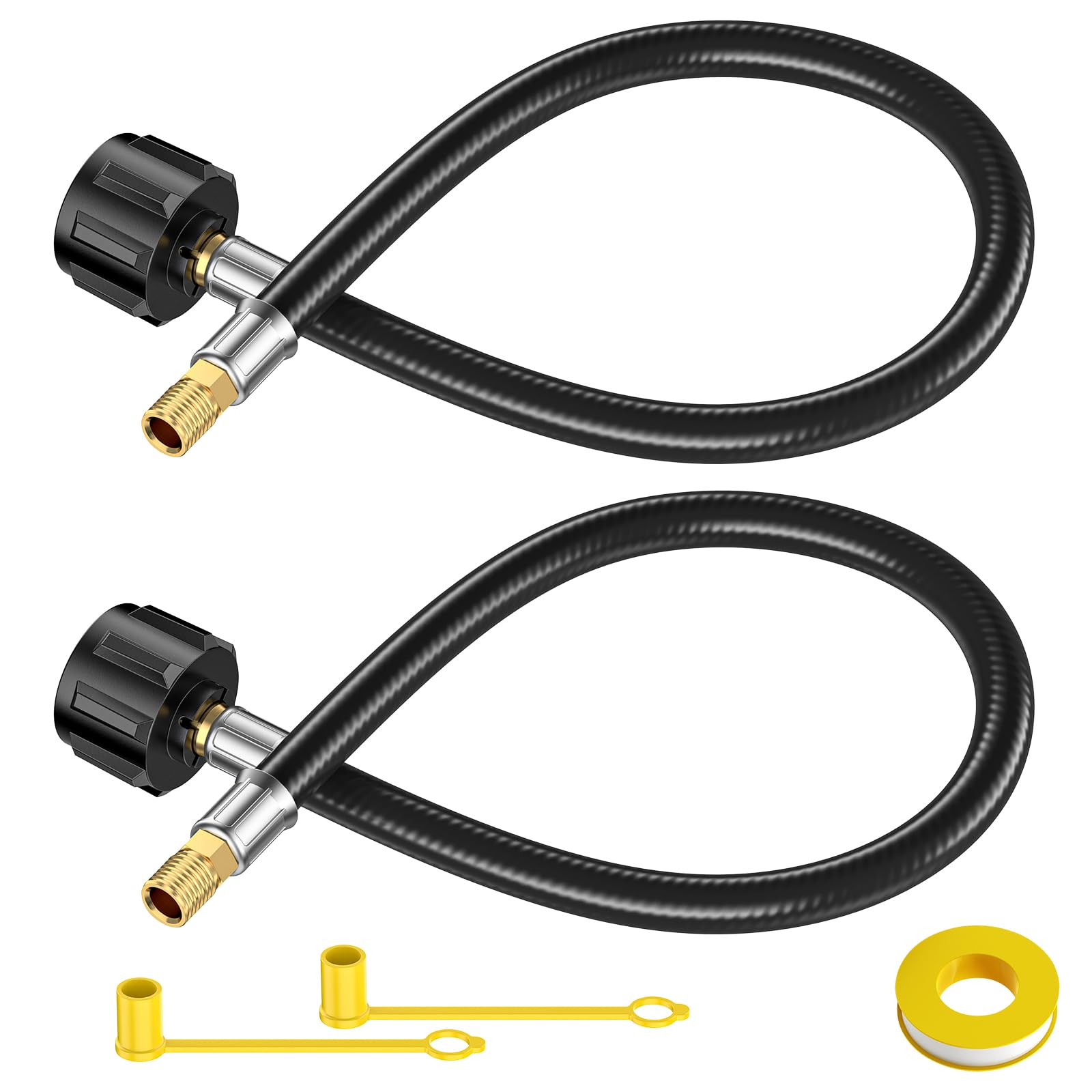 Photo 1 of 2PCS 15 Inch RV Propane Tank Hose Replacement with 1/4" Male NPT Adapter (Not Male Inverted), Camper Propane Hose for 2-Stage Auto Changeover Regulator, Gas Dual Propane Tank Connection Kit