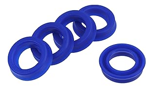 YOKIVE 5 Pcs UN Radial Shaft Seals, Industry PU Oil Seals for Hydraulic Cylinders (Blue, 12-mm ID x 18-mm OD 5-mm Width)